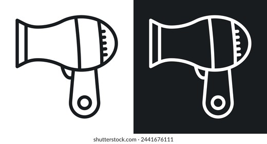Hair Care and Blow Dryer Icons. Salon Electric Hair Styling and Grooming Tools.