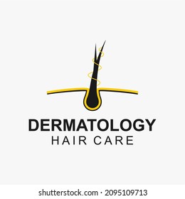 Hair care dermatology logo design. Hair care treatment. Anti-dandruff flakes icon for shampoo. Anti-dandruff oil design. Healthy and protect.