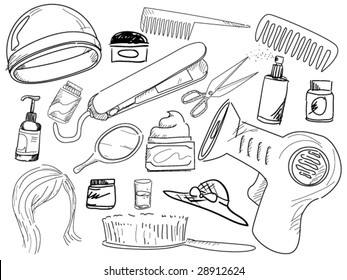 Hair Care Doodles - Vector