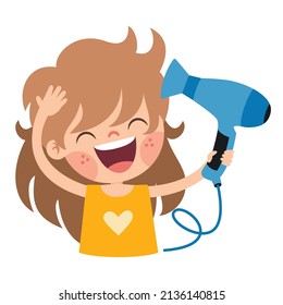 Hair Care Drawing With Cartoon Child