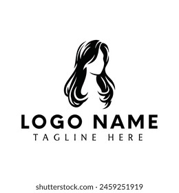 hair care icon logo woman head illustration brand sale market salon beauty spa design cosmetic art hairdresser haircut female fashion hand drawing business company artwork simple monochrome minimalist