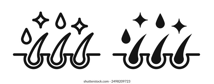 hair care iconicon vector collection in outlined and solid style