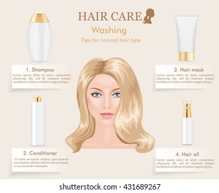 Hair care infographic. Vector