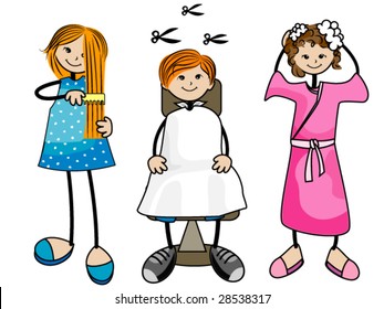 Hair Care Kids - Vector