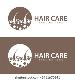 Hair care logo design simple hair skin care silhouette illustration vector template