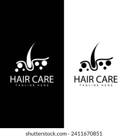 Hair care logo design simple hair skin care silhouette illustration vector template