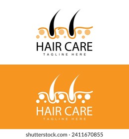 Hair care logo design simple hair skin care silhouette illustration vector template