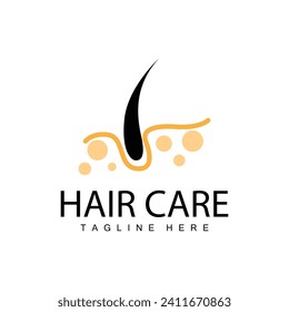 Hair care logo design simple hair skin care silhouette illustration vector template