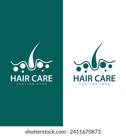 Hair care logo design simple hair skin care silhouette illustration vector template