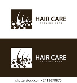 Hair care logo design simple hair skin care silhouette illustration vector template