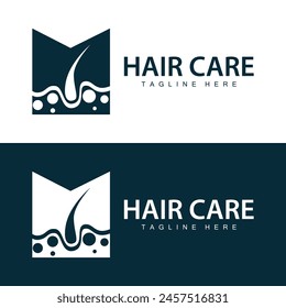 Hair care logo design simple hair skin care silhouette illustration vector template