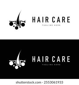 Hair care logo design simple hair skin care silhouette illustration vector template
