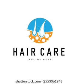 Hair care logo design simple hair skin care silhouette illustration vector template
