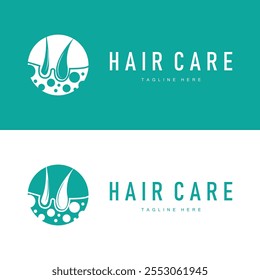 Design de logotipo de cuidados com o cabelo simples pele cuidado silhueta ilustração vetor modelo
