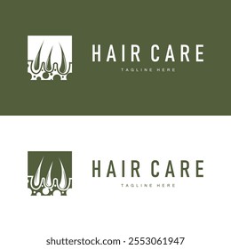 Design de logotipo de cuidados com o cabelo simples pele cuidado silhueta ilustração vetor modelo
