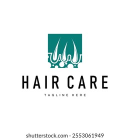 Design de logotipo de cuidados com o cabelo simples pele cuidado silhueta ilustração vetor modelo
