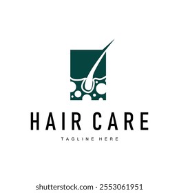 Design de logotipo de cuidados com o cabelo simples pele cuidado silhueta ilustração vetor modelo
