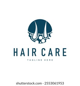 Design de logotipo de cuidados com o cabelo simples pele cuidado silhueta ilustração vetor modelo
