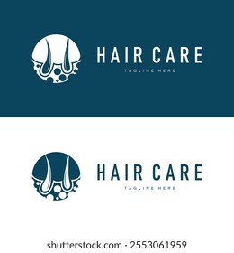 Hair care logo design simple hair skin care silhouette illustration vector template
