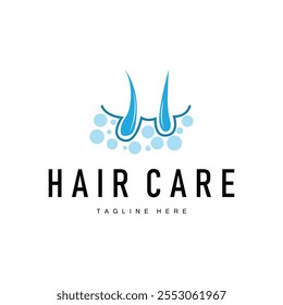 Design de logotipo de cuidados com o cabelo simples pele cuidado silhueta ilustração vetor modelo
