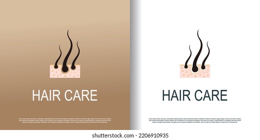 hair care logo icon with creative concept  premium vector