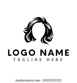 cuidado del cabello logo icono mujer cabeza ilustración marca venta mercado salón belleza spa diseño cosmético arte peluquería corte de pelo moda femenina dibujo a mano empresa de negocios arte monocromo simple minimalista