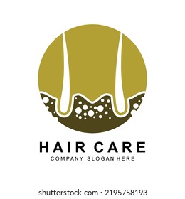 Hair Care Logo, Scalp Layer Design, Health Salon Brand Illustration