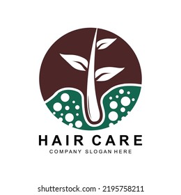 Hair Care Logo, Scalp Layer Design, Health Salon Brand Illustration