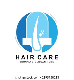 Hair Care Logo, Scalp Layer Design, Health Salon Brand Illustration