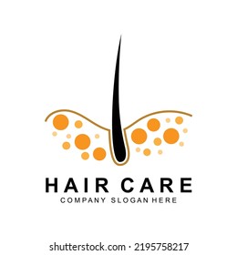 Hair Care Logo, Scalp Layer Design, Health Salon Brand Illustration