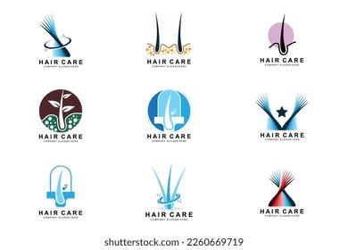 Hair Care Logo, Scalp Layer Design, Health Salon Brand Illustration