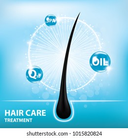 Hair care , prevent split ends vector illustration