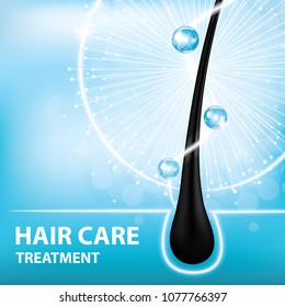 Hair care , prevent split ends vector illustration
