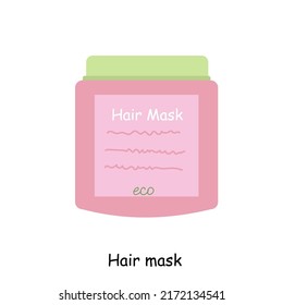 Hair care products hair mask . Vector illustration of beauty products