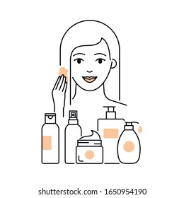 Hair care routine vector illustration