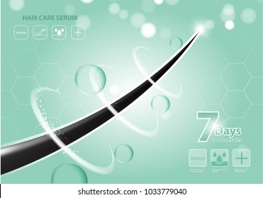Hair care serum follicle diagnostics. Anatomy skin, medical human, epidermis layer, vector illustration design.