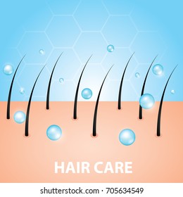 Hair care serum vector illustration