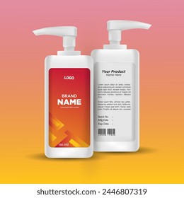 Hair care set cosmetics vector realistic. Shampoo, oil, butter and conditioner. Product placement mockups vector and eps,