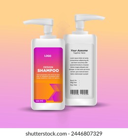 Hair care set cosmetics vector realistic. Shampoo, oil, butter and conditioner. Product placement mockups vector and eps,