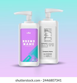 Hair care set cosmetics vector realistic. Shampoo, oil, butter and conditioner. Product placement mockups vector and eps,