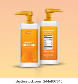 Conjunto de cuidado del cabello cosméticos Vector realista. Champú, aceite, mantequilla y acondicionador. maquetas de colocación de Producto Vector y eps,