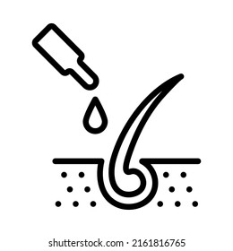 Hair care and treatment flat line icon. Outline sign mascara for mobile concept and web design, store.