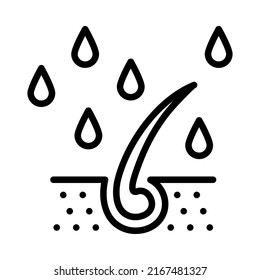 Hair care and treatment flat line icon. Outline sign mascara for mobile concept and web design, store.