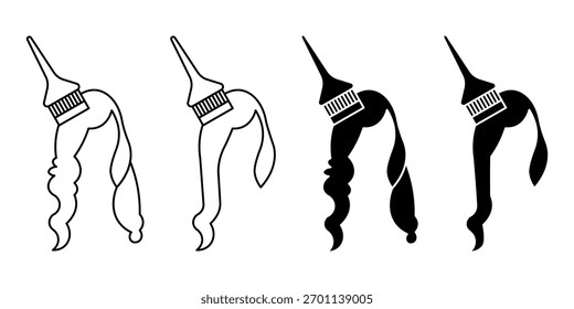  bate- papo de cabelo ou ícone de coloração de cabelo vetor
