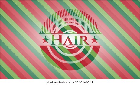 Hair christmas badge background.