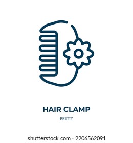 Hair clamp icon. Linear vector illustration from pretty collection. Outline hair clamp icon vector. Thin line symbol for use on web and mobile apps, logo, print media.