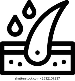 Icono de abrazadera para el cabello. Diseño De Estilo Lineal Delgado Aislado Sobre Fondo Blanco