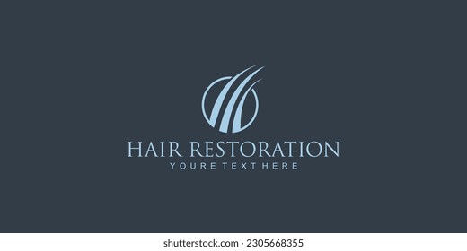 Hair clinic logo design with unique concept premium vector| beauty salon