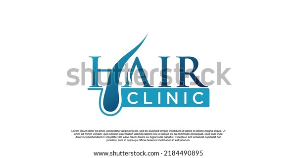 Hair clinic logo design vector with creative unique\
premium vector part 4