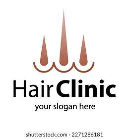 Hair clinic vector logo color style isolated
